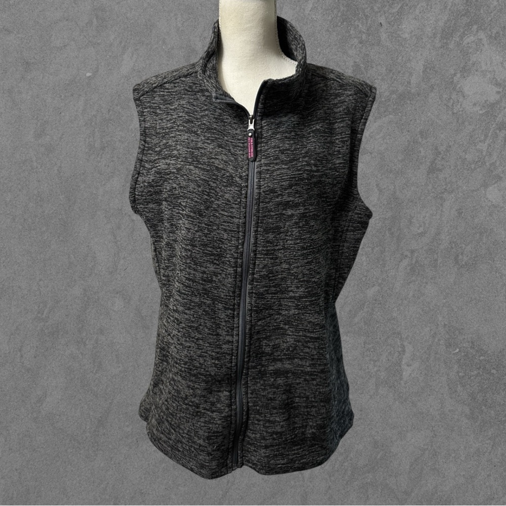 COLD STORAGE | Vintage Heather Gray Outdoor Fleece Full Zip Vest Size L